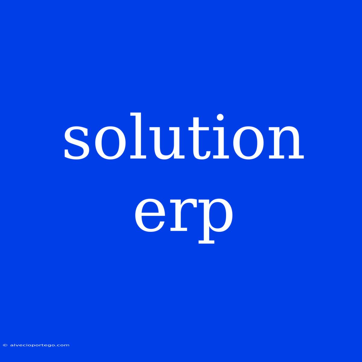 Solution Erp