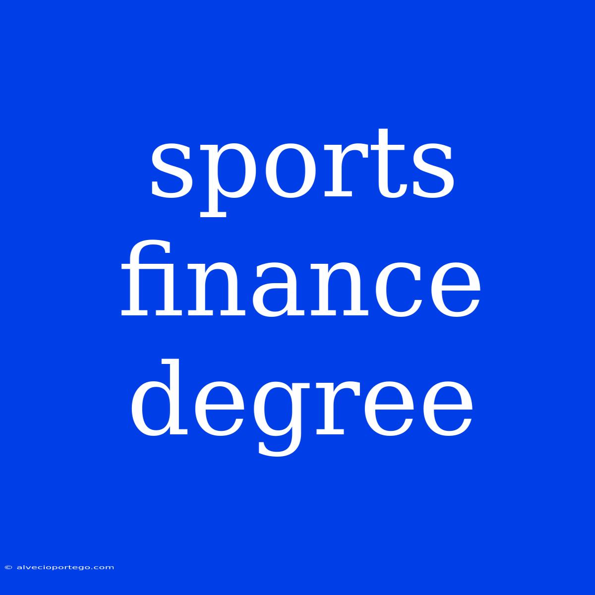 Sports Finance Degree