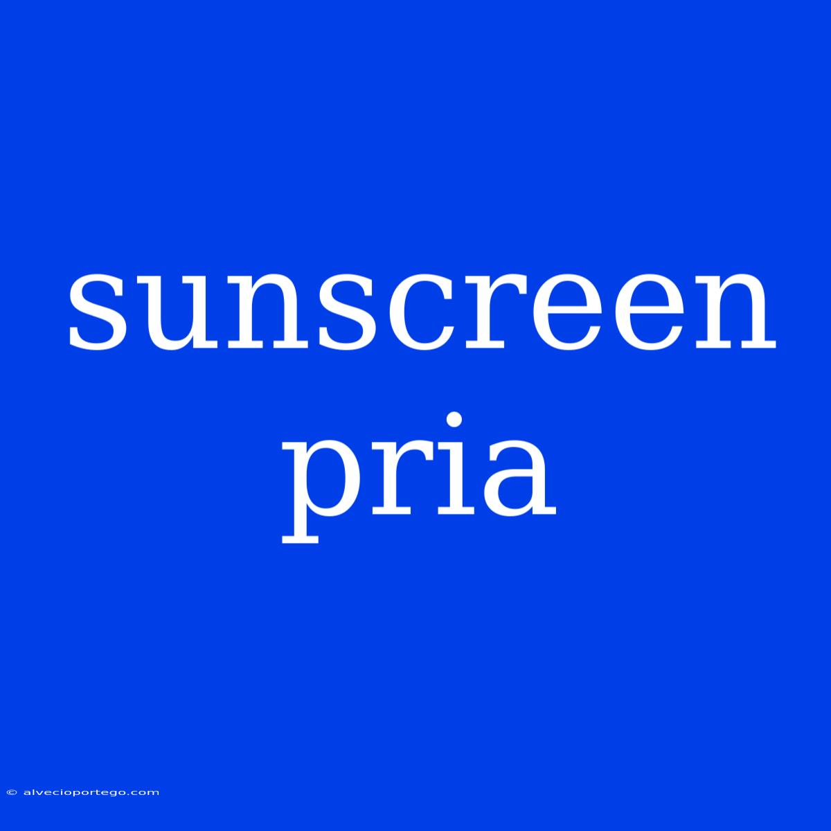 Sunscreen Pria