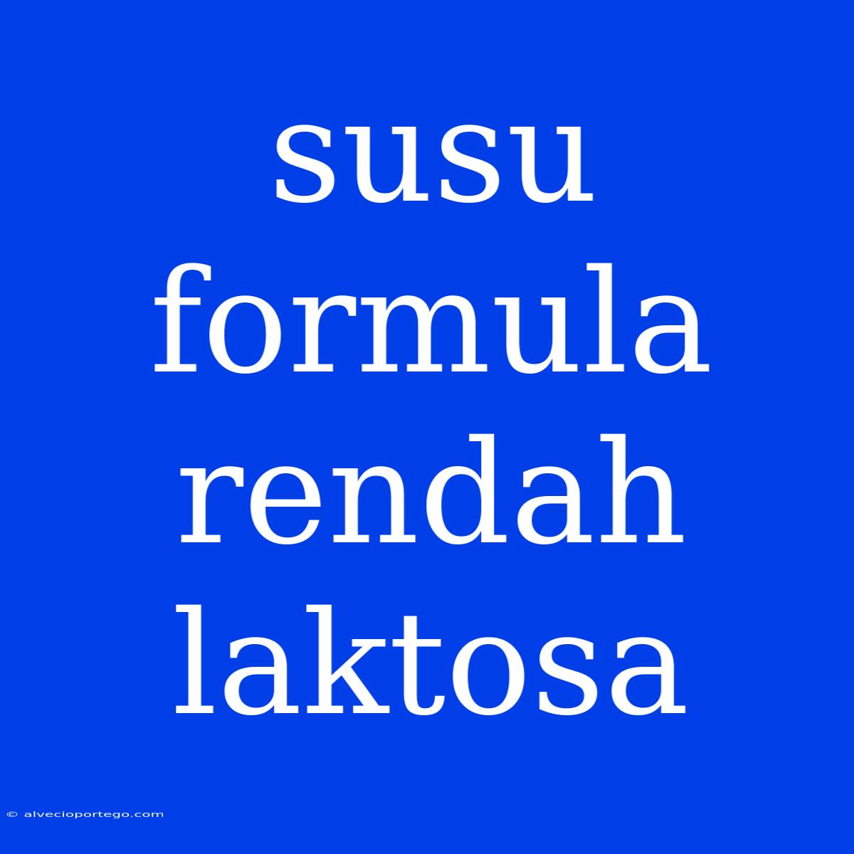 Susu Formula Rendah Laktosa