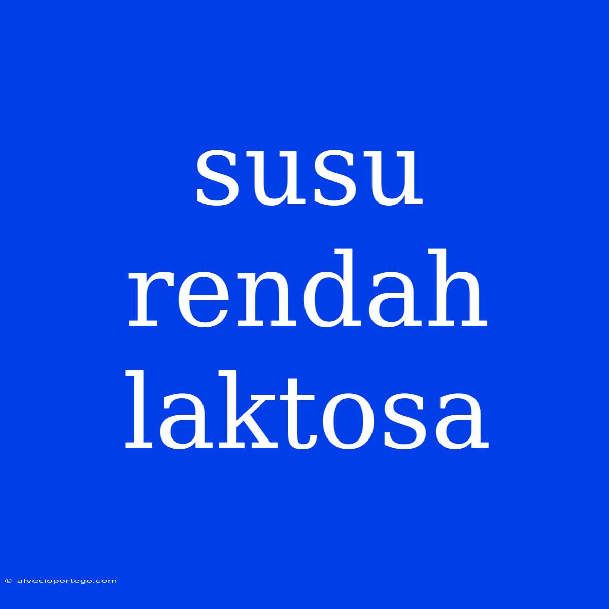 Susu Rendah Laktosa