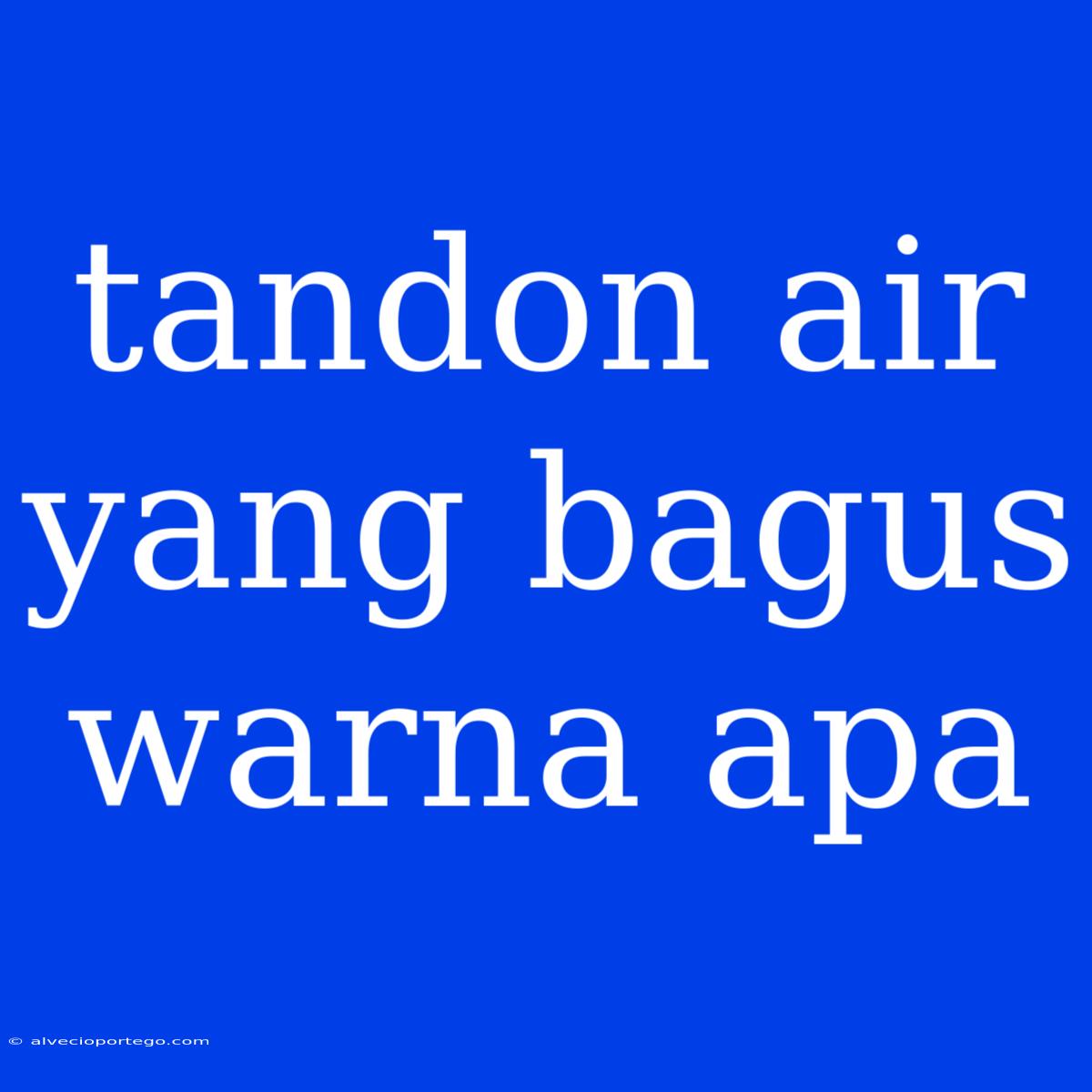 Tandon Air Yang Bagus Warna Apa