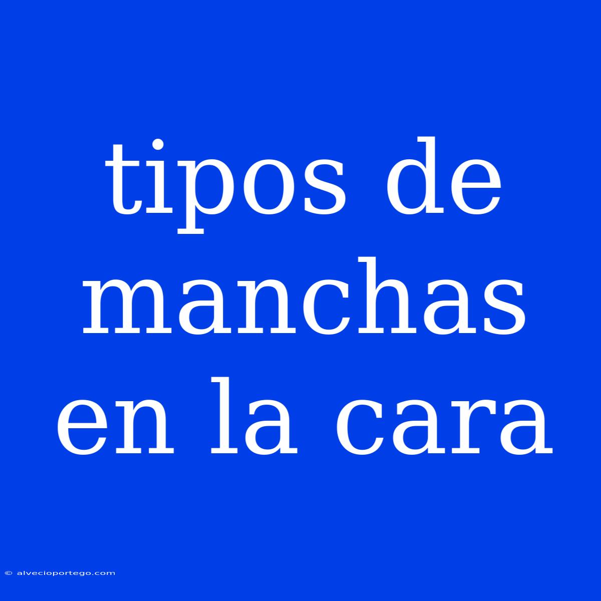 Tipos De Manchas En La Cara