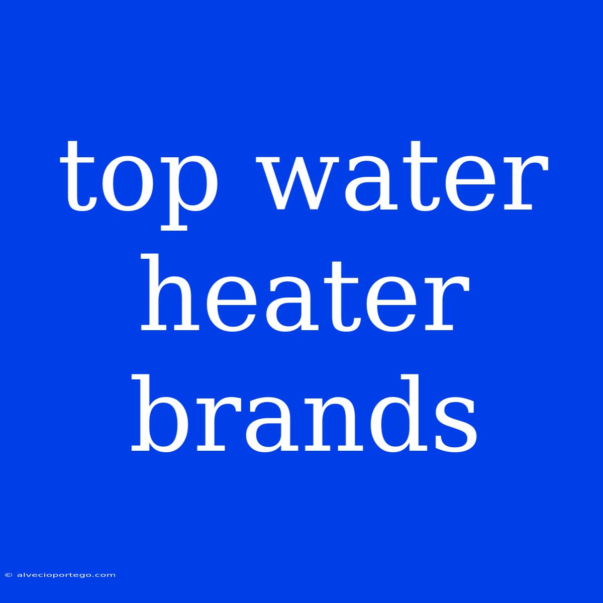 Top Water Heater Brands