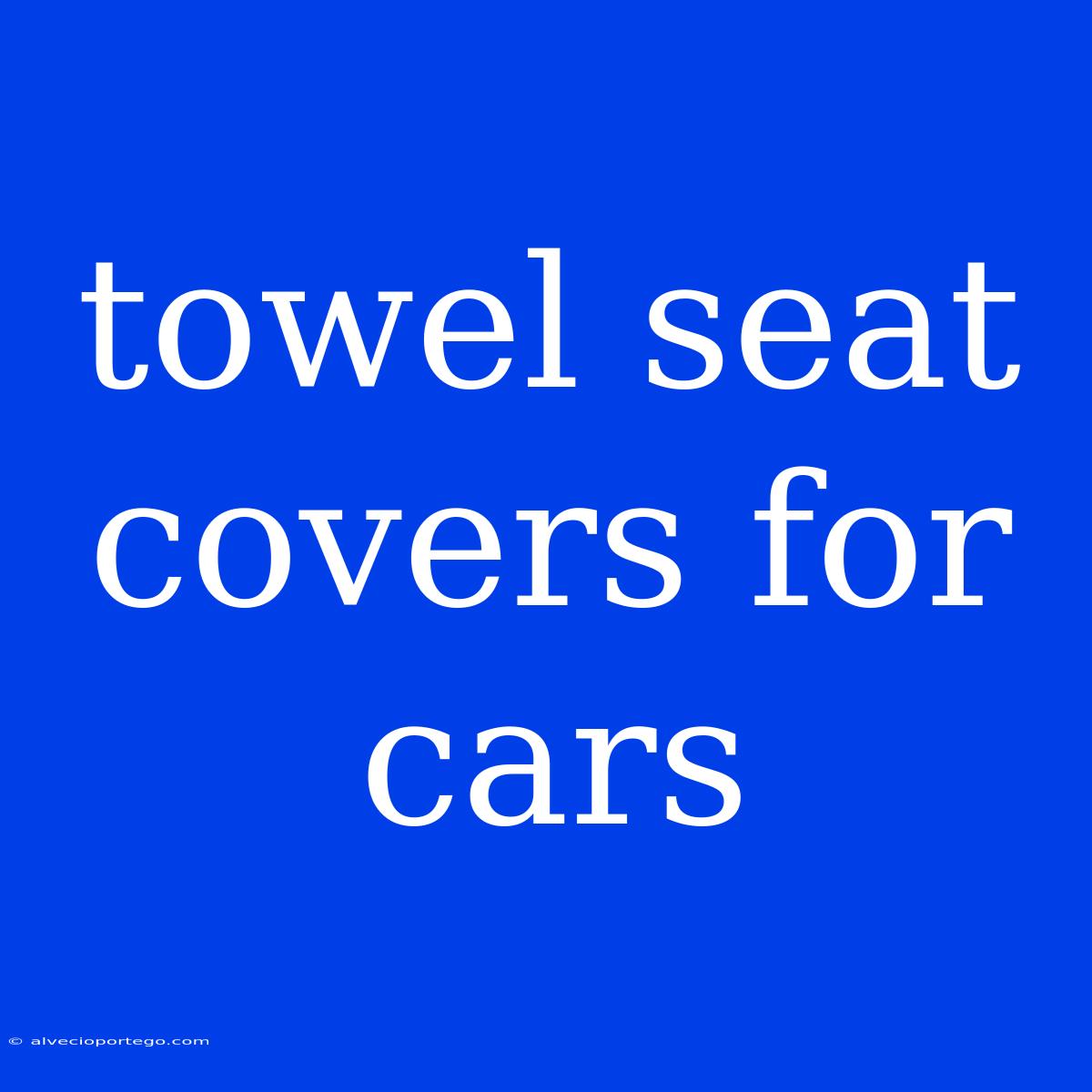 Towel Seat Covers For Cars