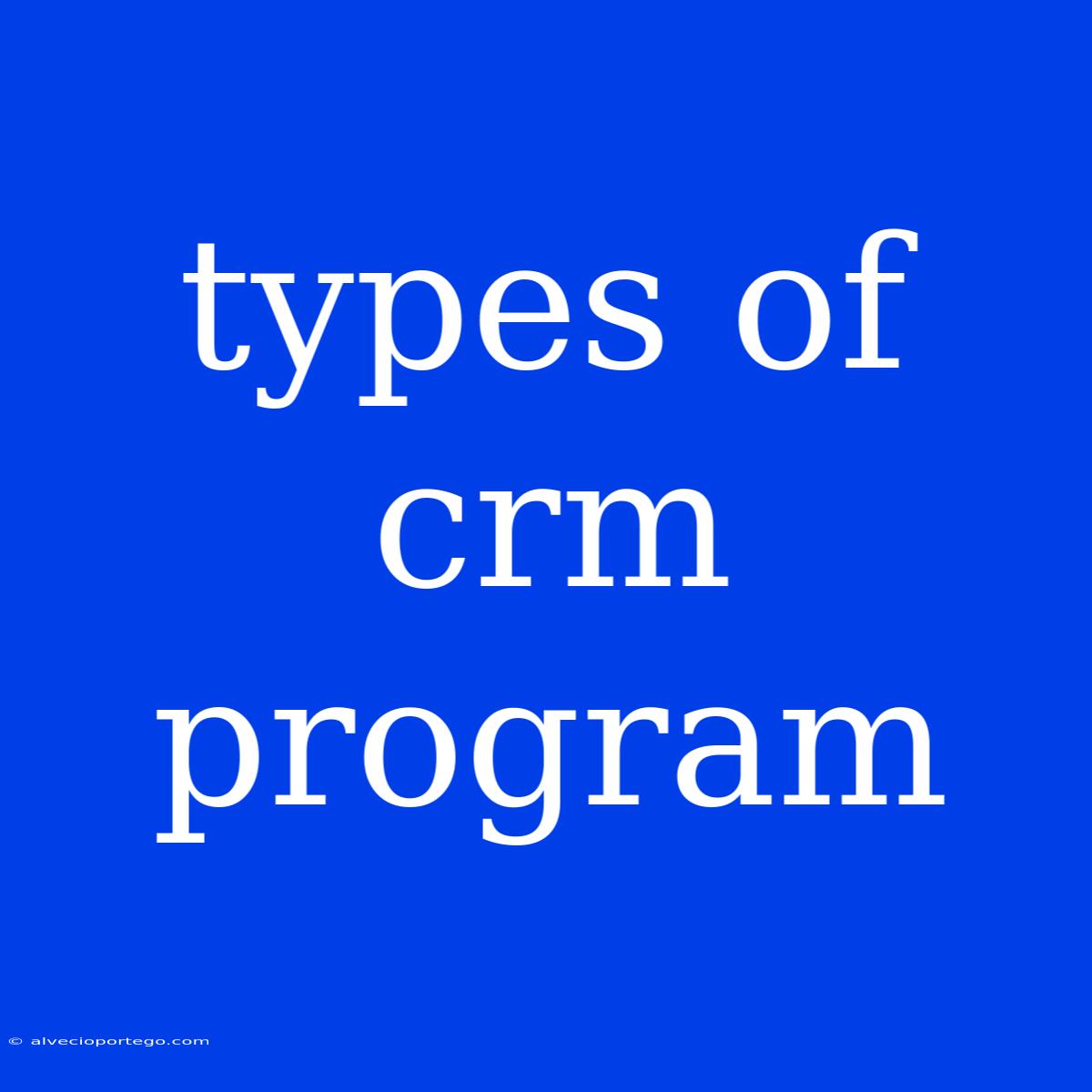 Types Of Crm Program