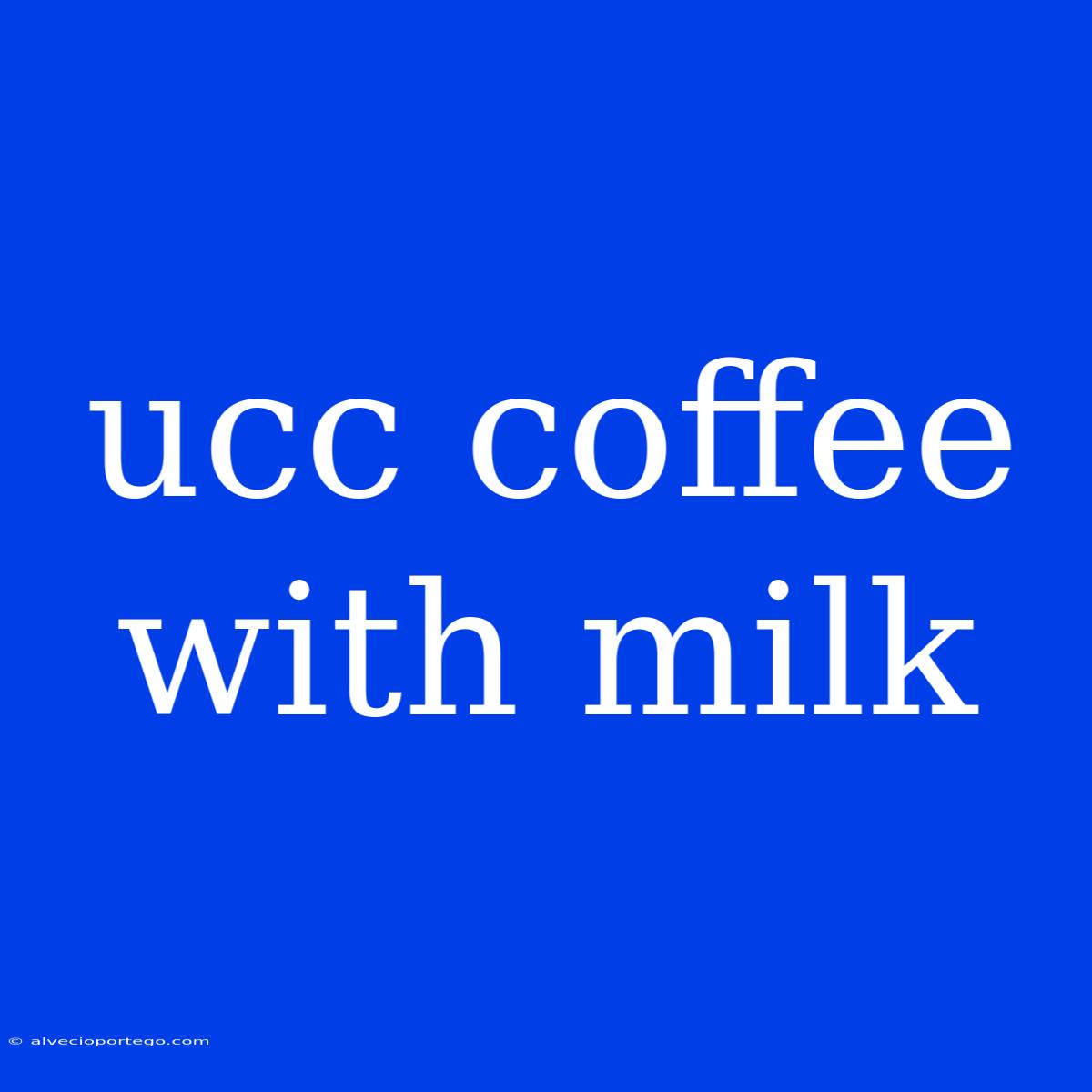 Ucc Coffee With Milk