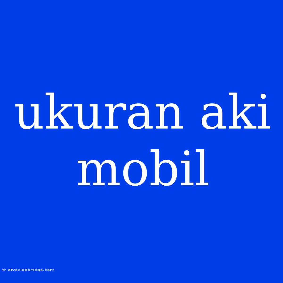 Ukuran Aki Mobil