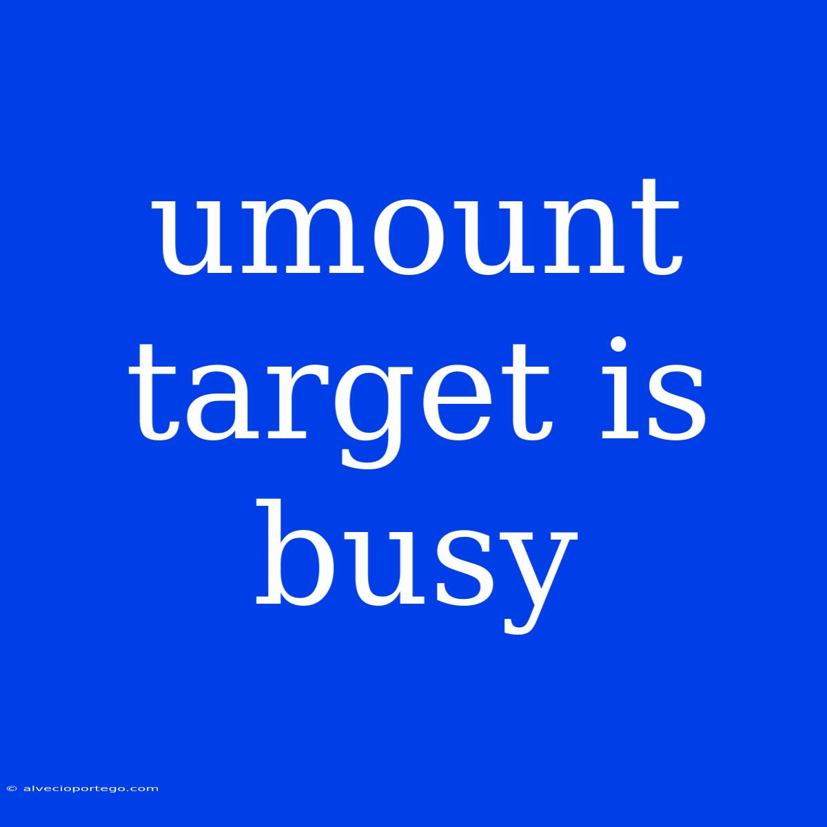 Umount Target Is Busy