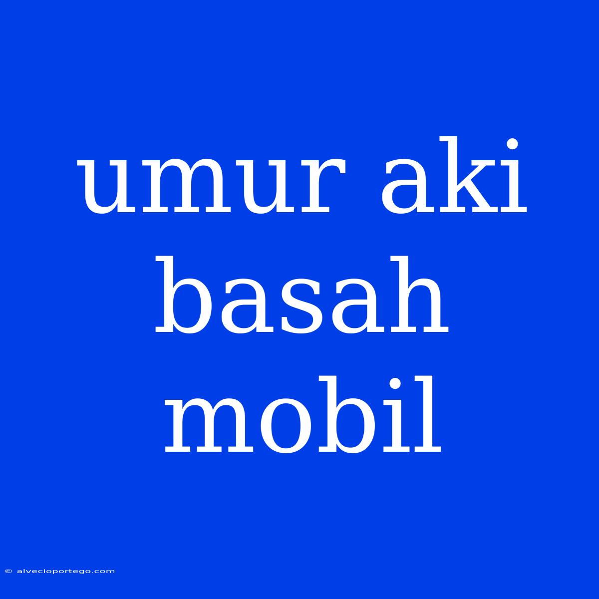 Umur Aki Basah Mobil