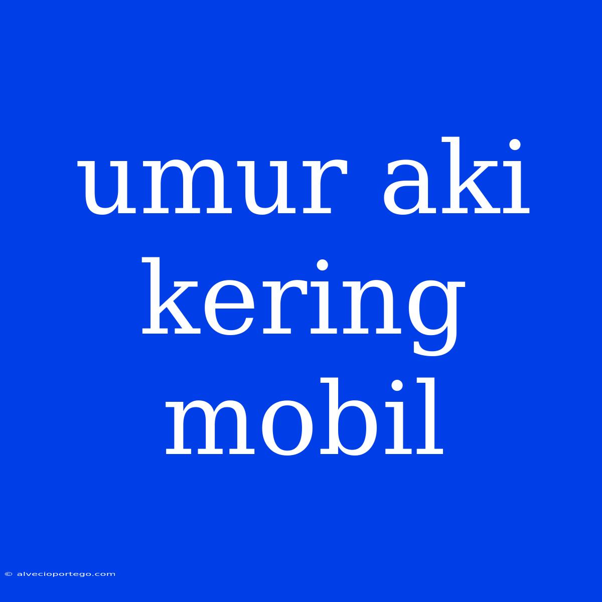 Umur Aki Kering Mobil