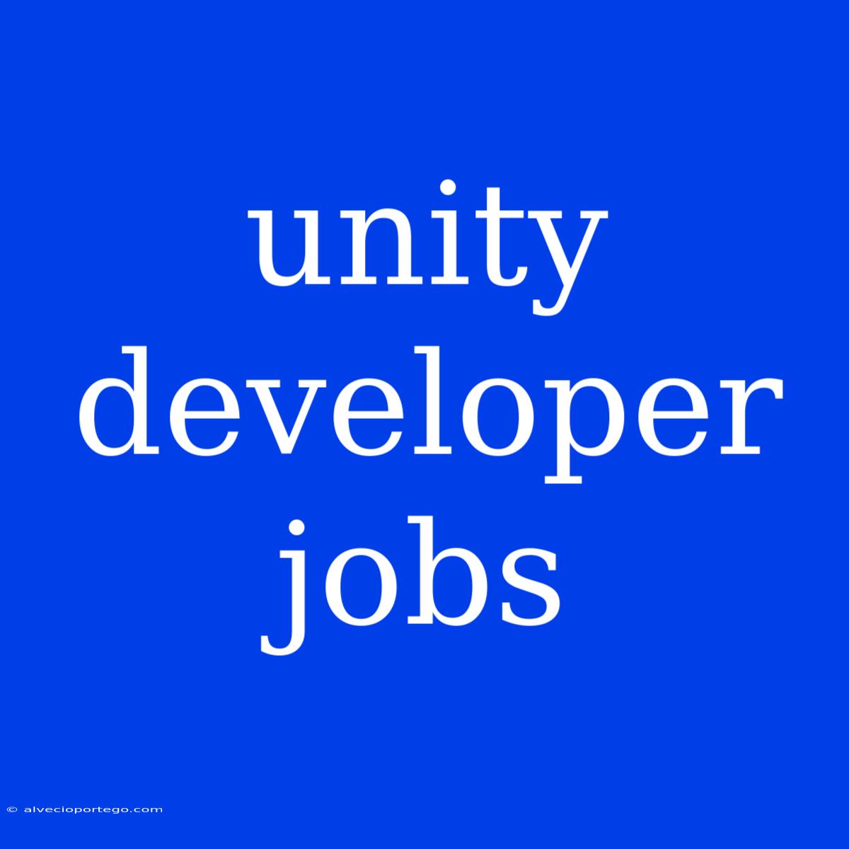 Unity Developer Jobs