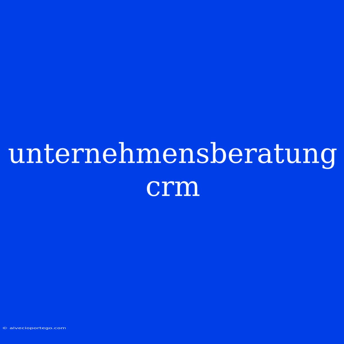 Unternehmensberatung Crm