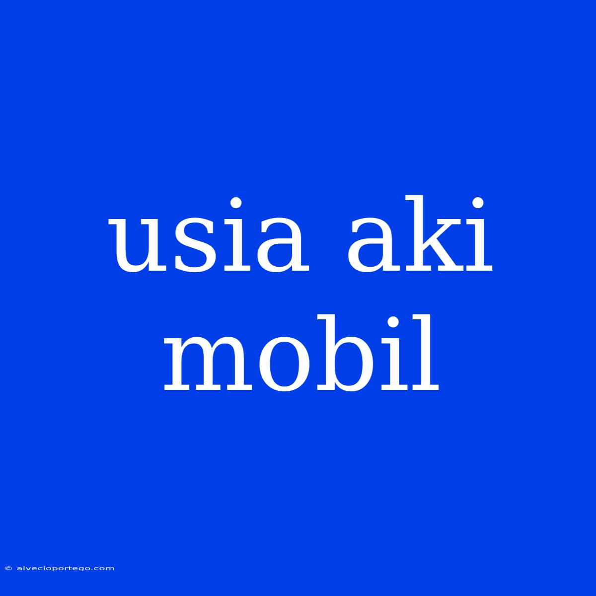 Usia Aki Mobil