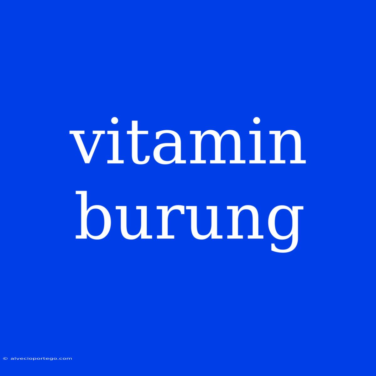 Vitamin Burung