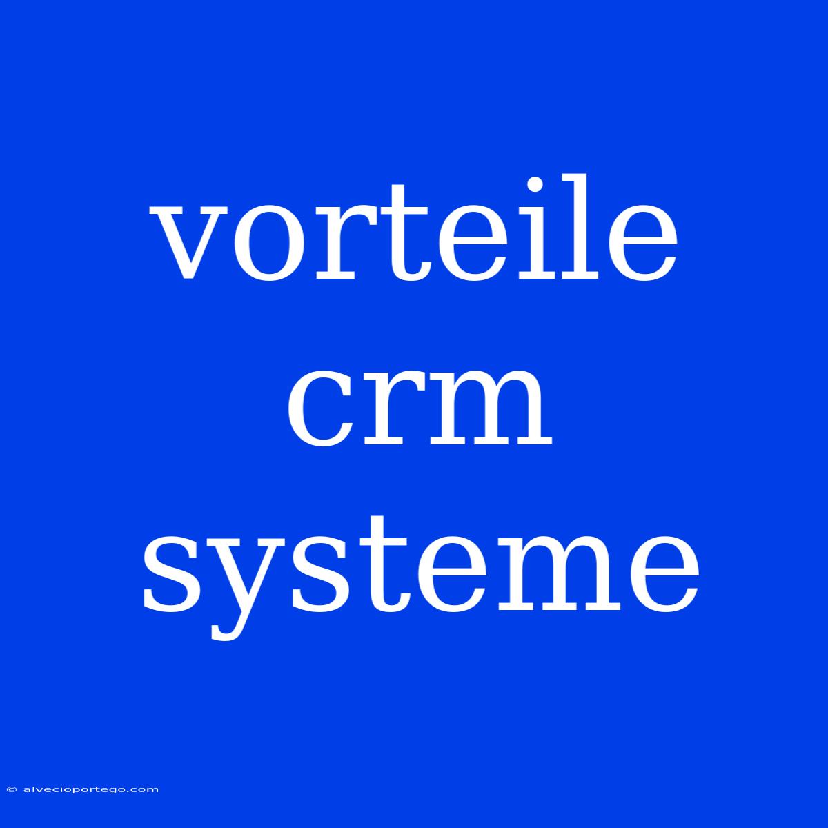 Vorteile Crm Systeme