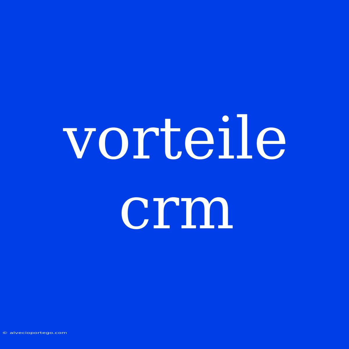 Vorteile Crm