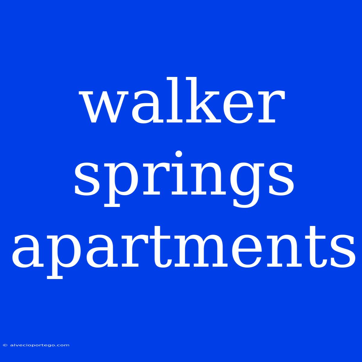 Walker Springs Apartments