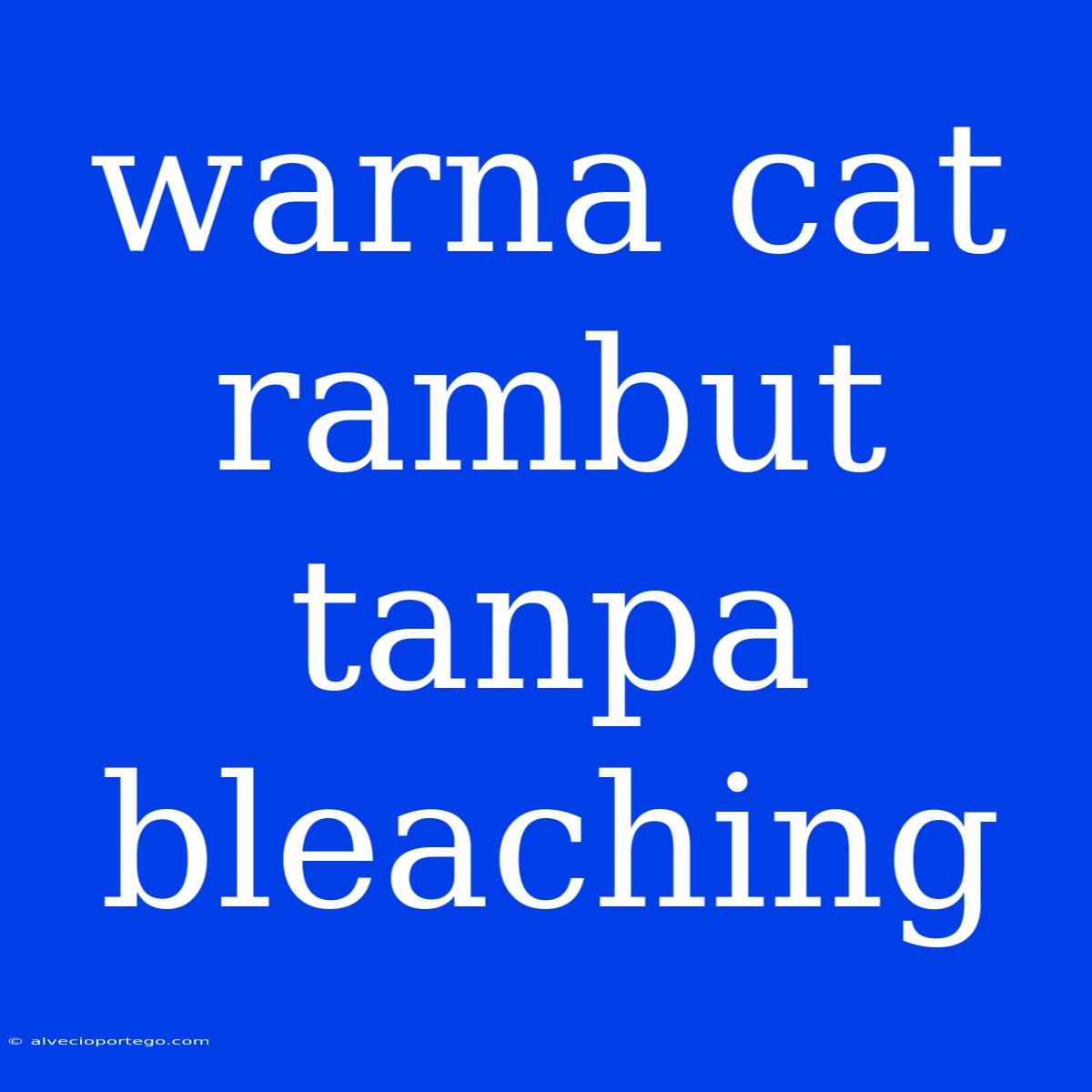 Warna Cat Rambut Tanpa Bleaching