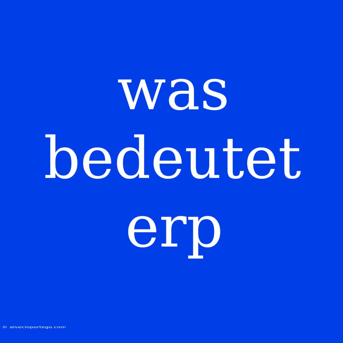 Was Bedeutet Erp