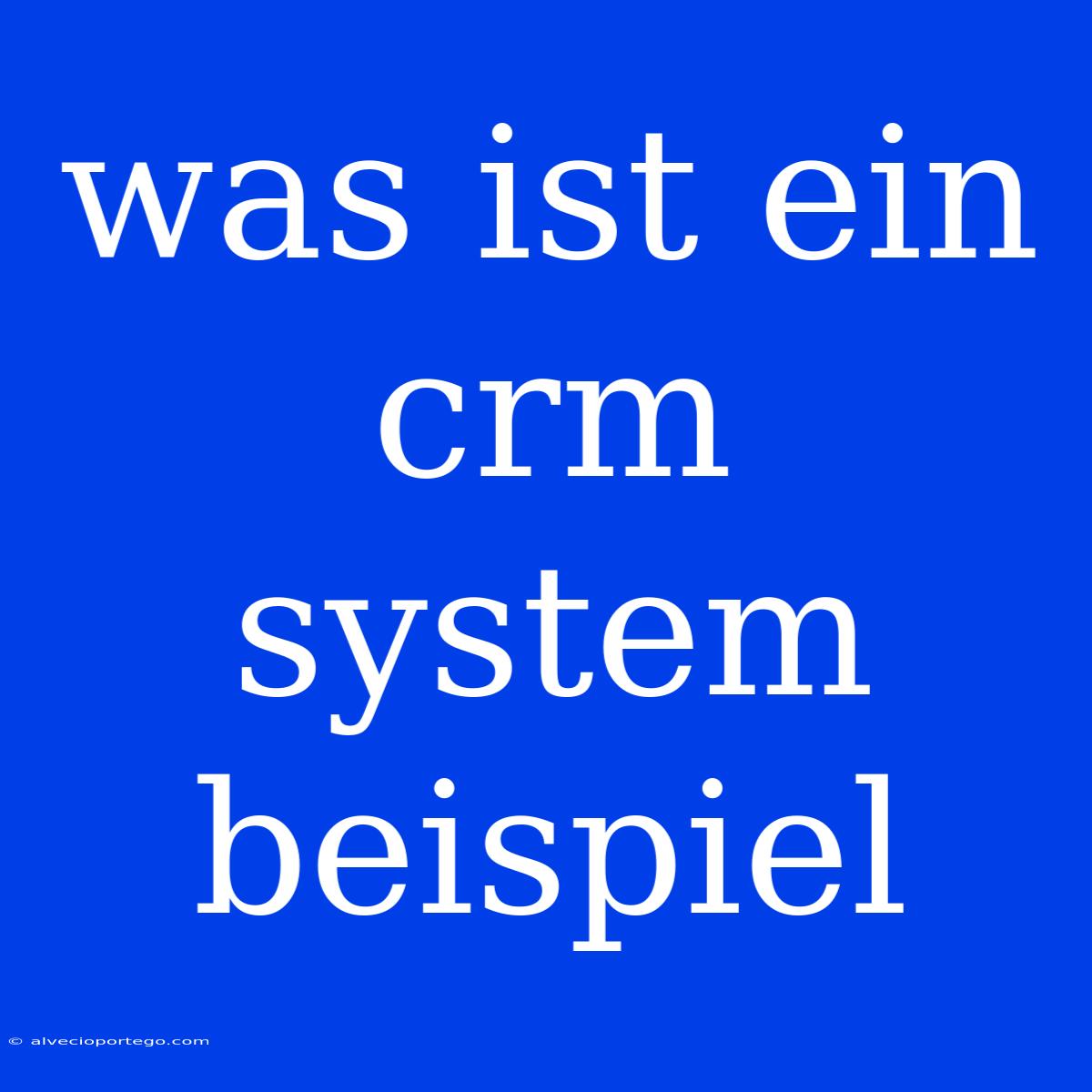 Was Ist Ein Crm System Beispiel