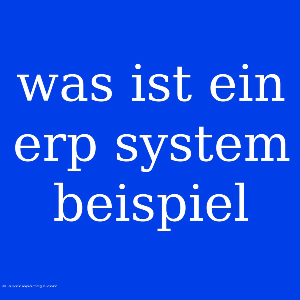 Was Ist Ein Erp System Beispiel