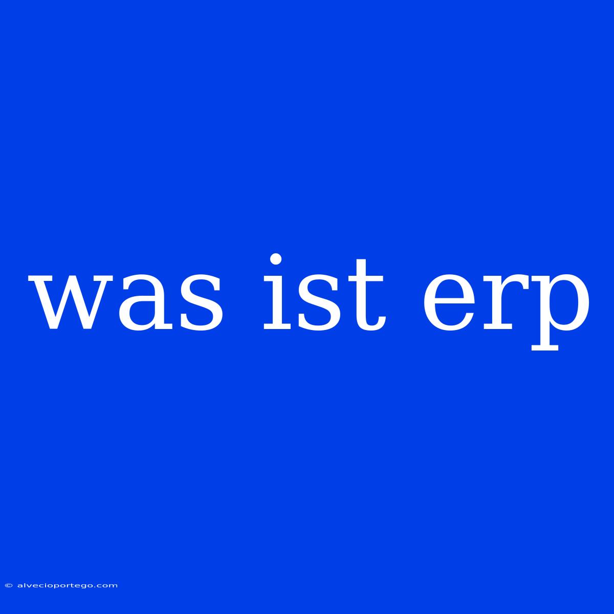 Was Ist Erp