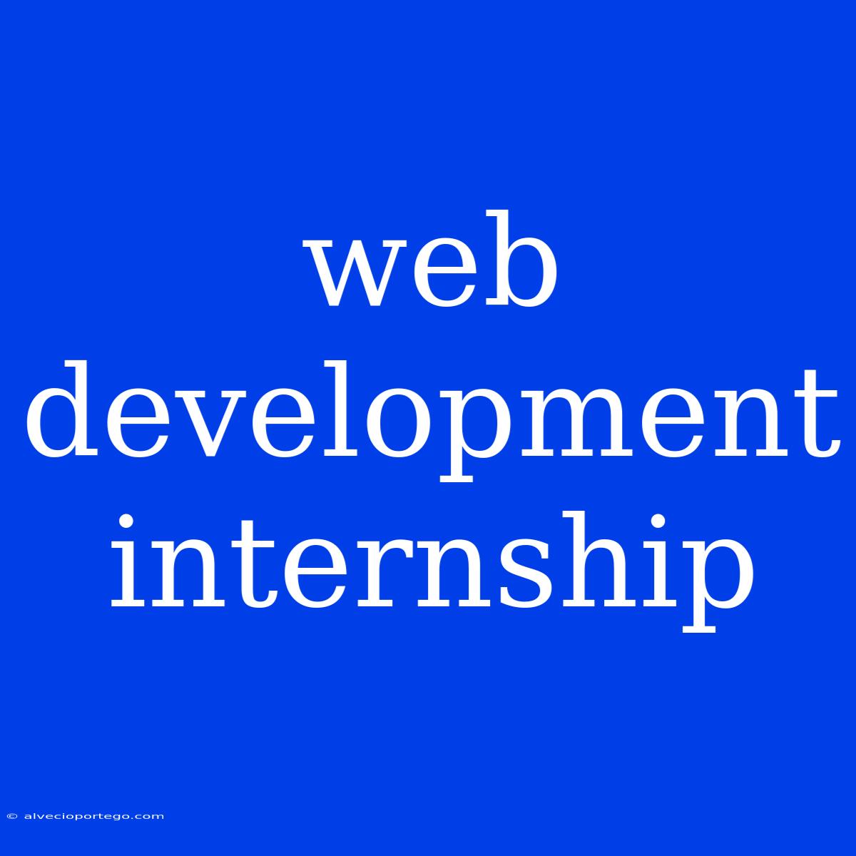 Web Development Internship