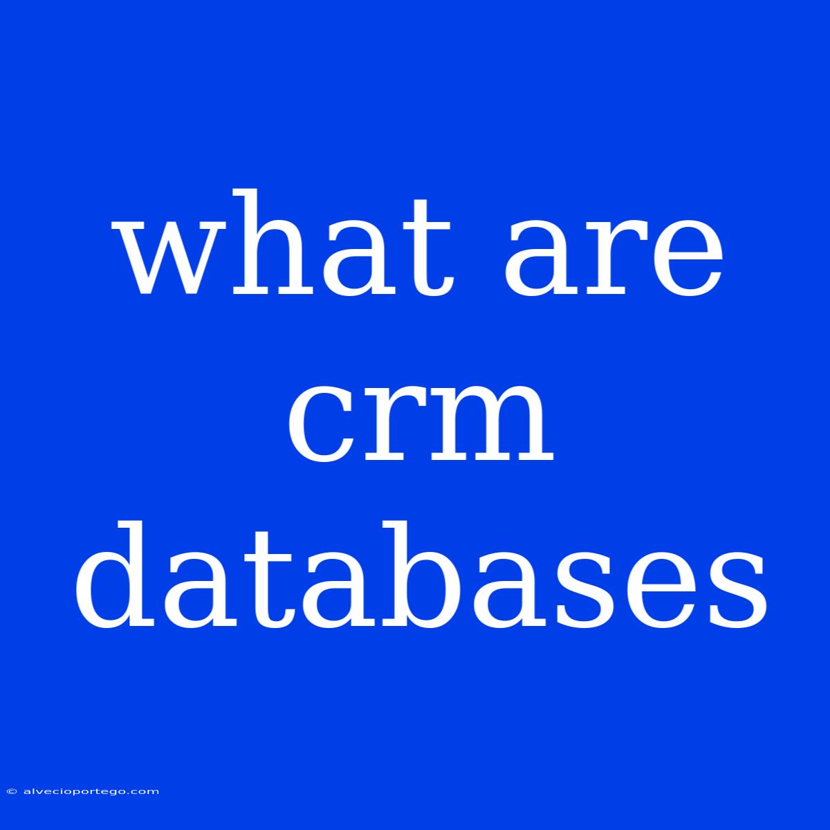 What Are Crm Databases