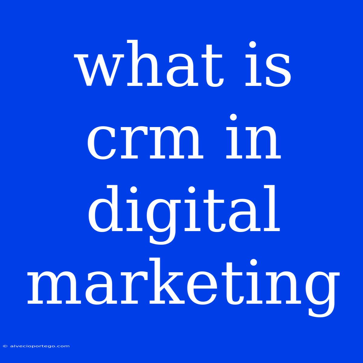 What Is Crm In Digital Marketing