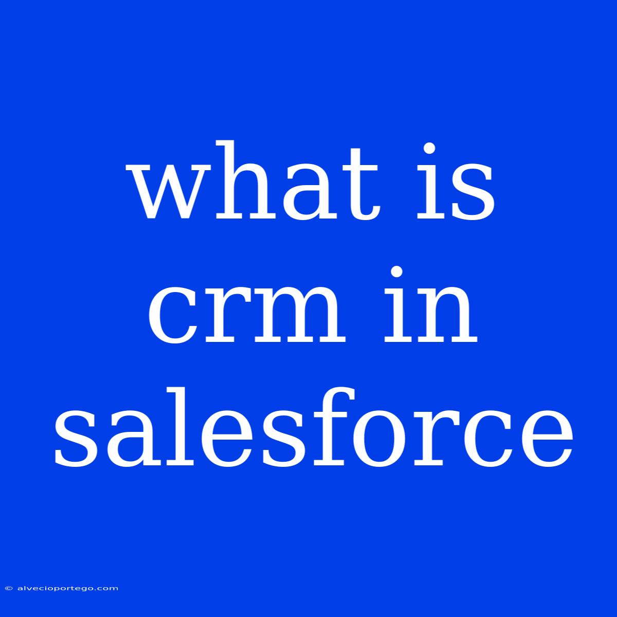 What Is Crm In Salesforce