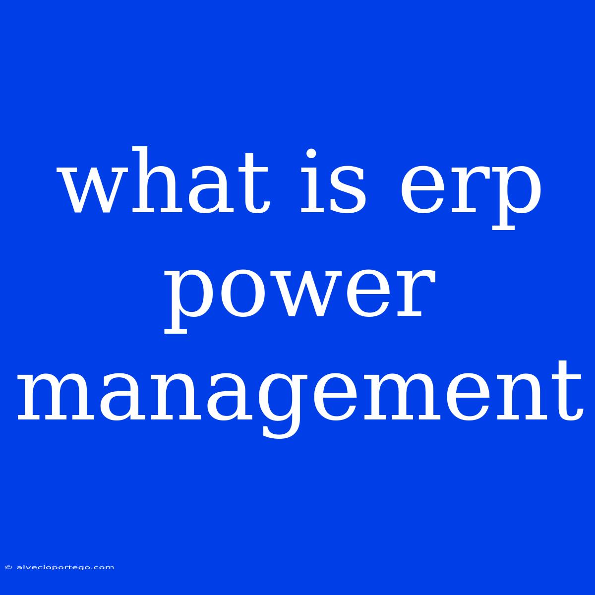 What Is Erp Power Management