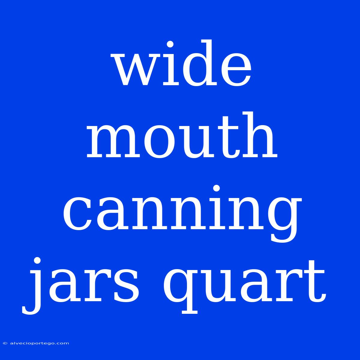 Wide Mouth Canning Jars Quart