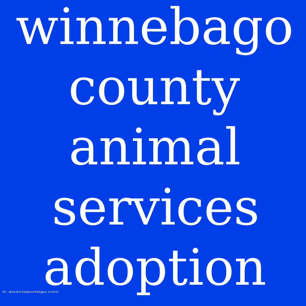 Winnebago County Animal Services Adoption