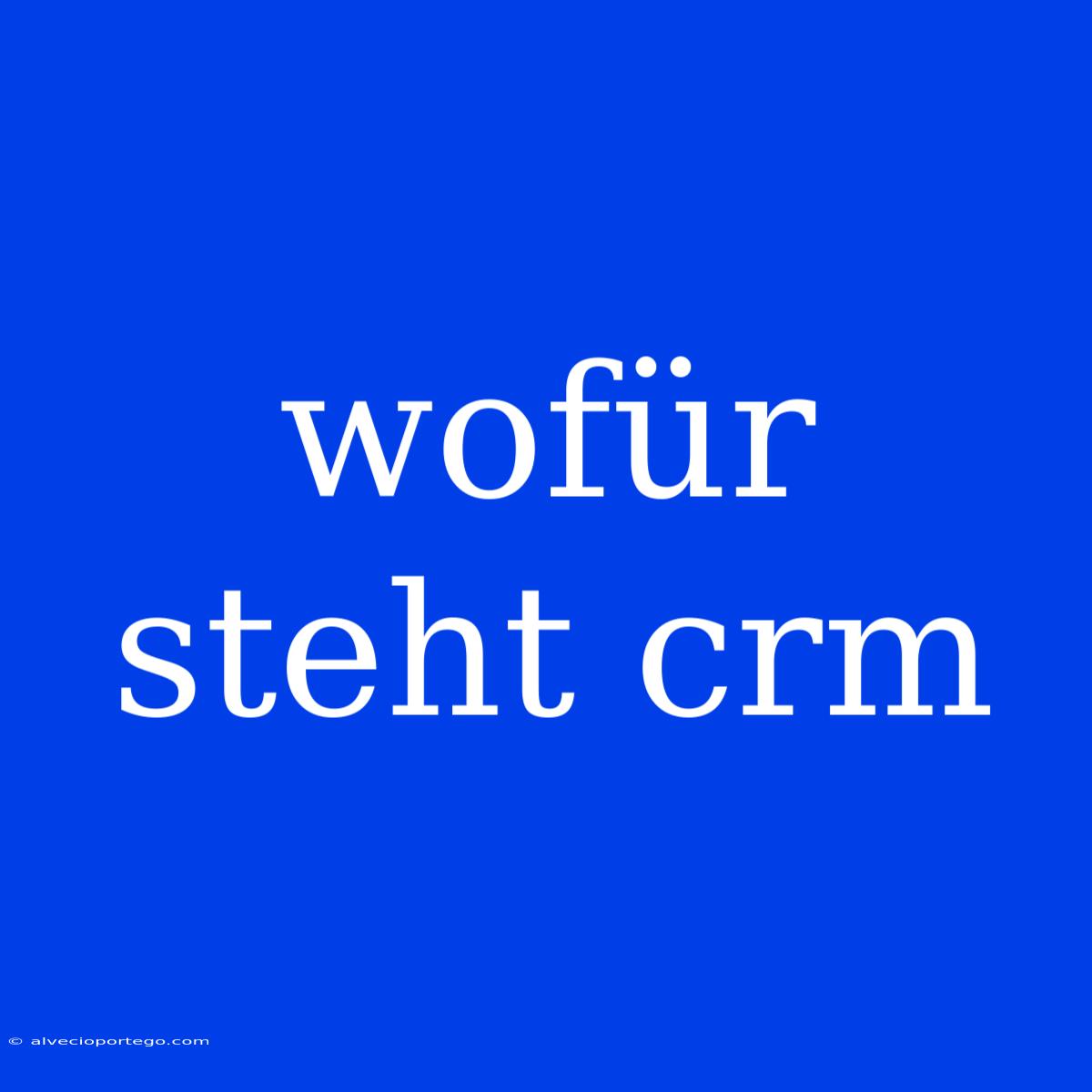 Wofür Steht Crm