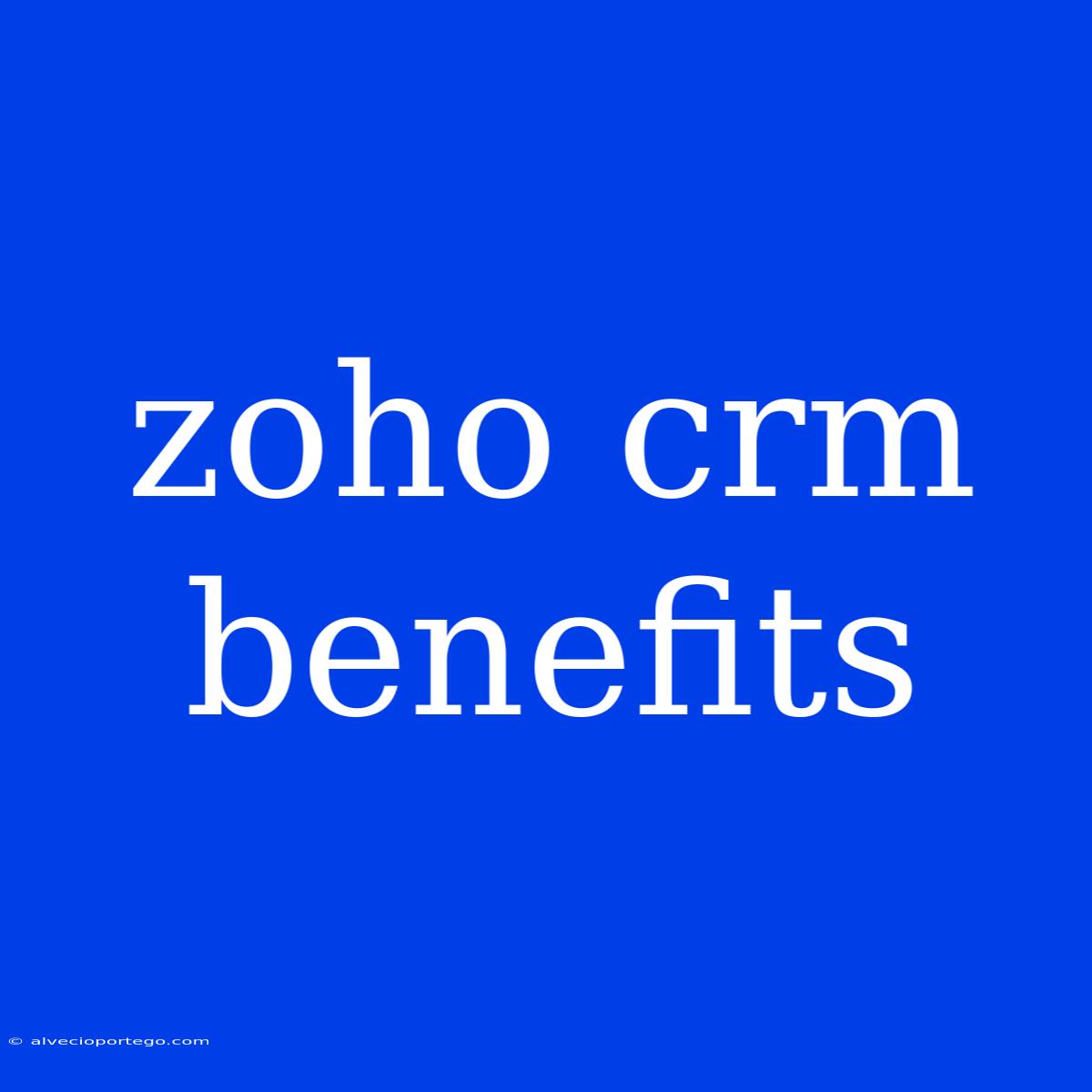 Zoho Crm Benefits