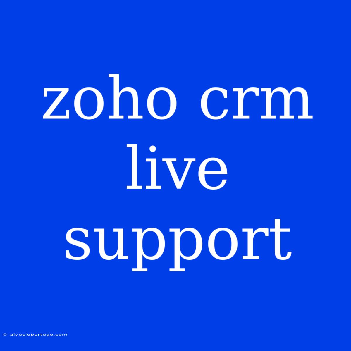 Zoho Crm Live Support